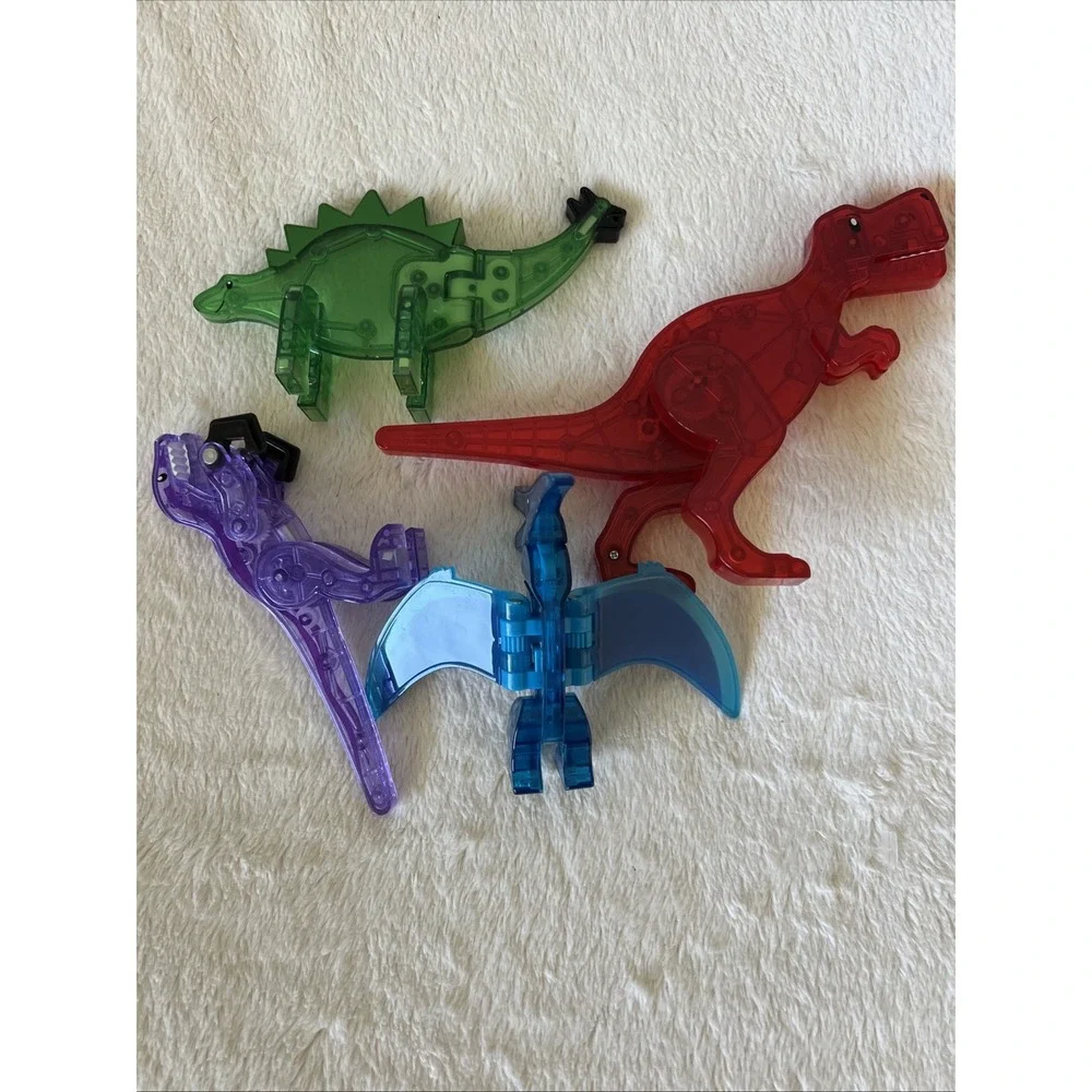MAGNA-TILES Dino World Dinosaur 4 Piece Magnetic Construction Set